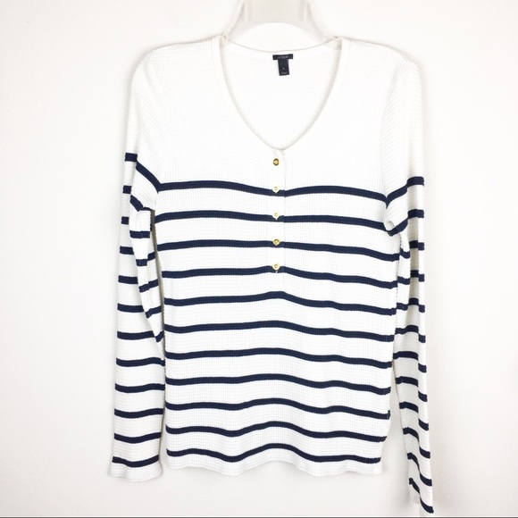 J. Crew Tops - J. Crew Thermal Henley Long Sleeve Medium Top